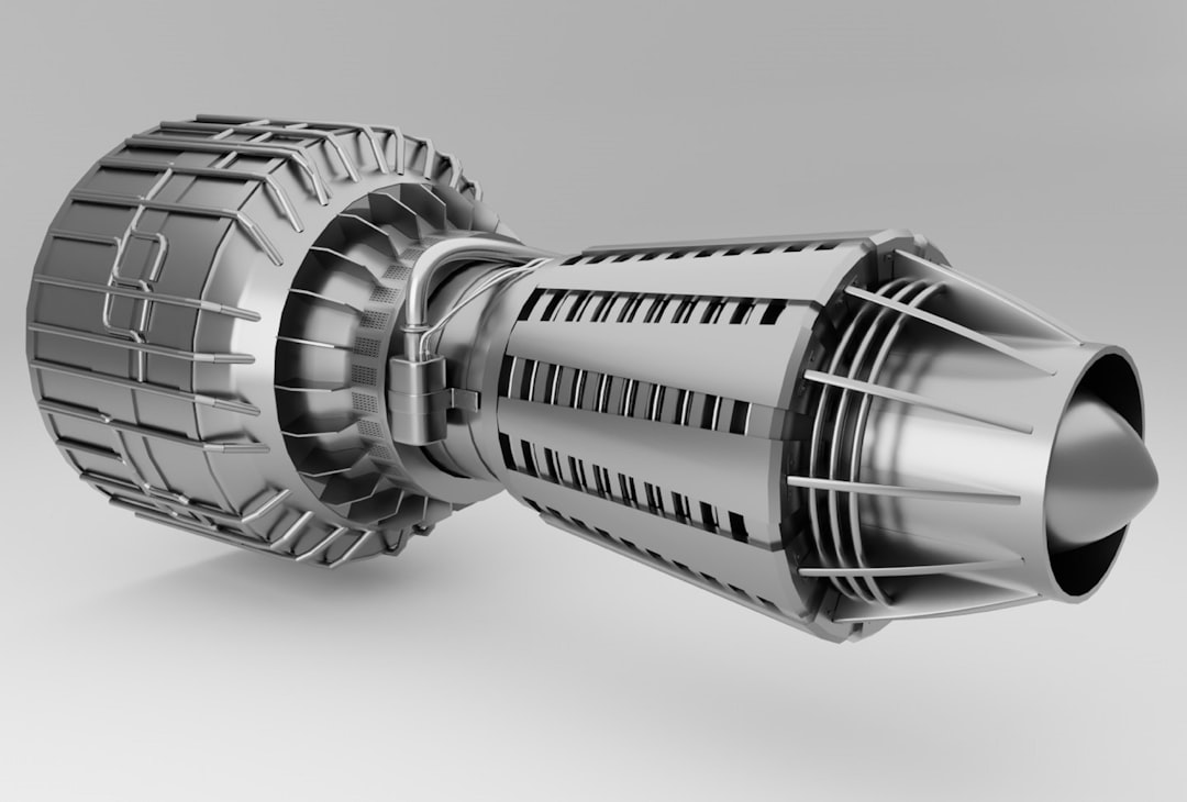 Industrial 3D rendered machine part — comparing FreeCAD and SolidWorks for mechanical engineering